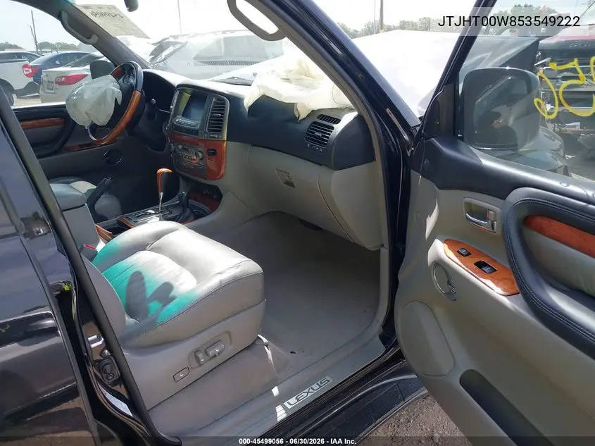 2005 Lexus Lx 470 VIN: JTJHT00W853549222 Lot: 45499056