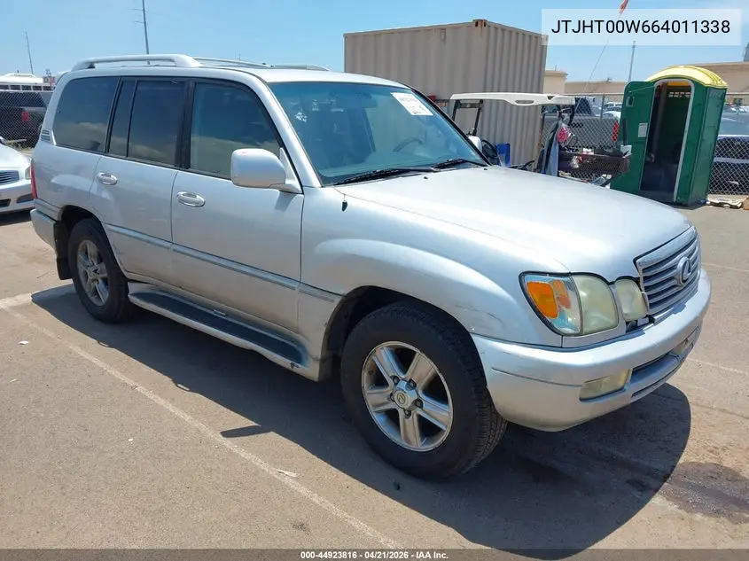 2006 Lexus Lx 470 VIN: JTJHT00W664011338 Lot: 44923816