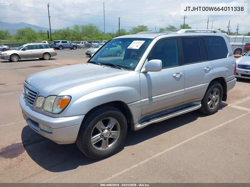 2006 Lexus Lx 470 VIN: JTJHT00W664011338 Lot: 44923816