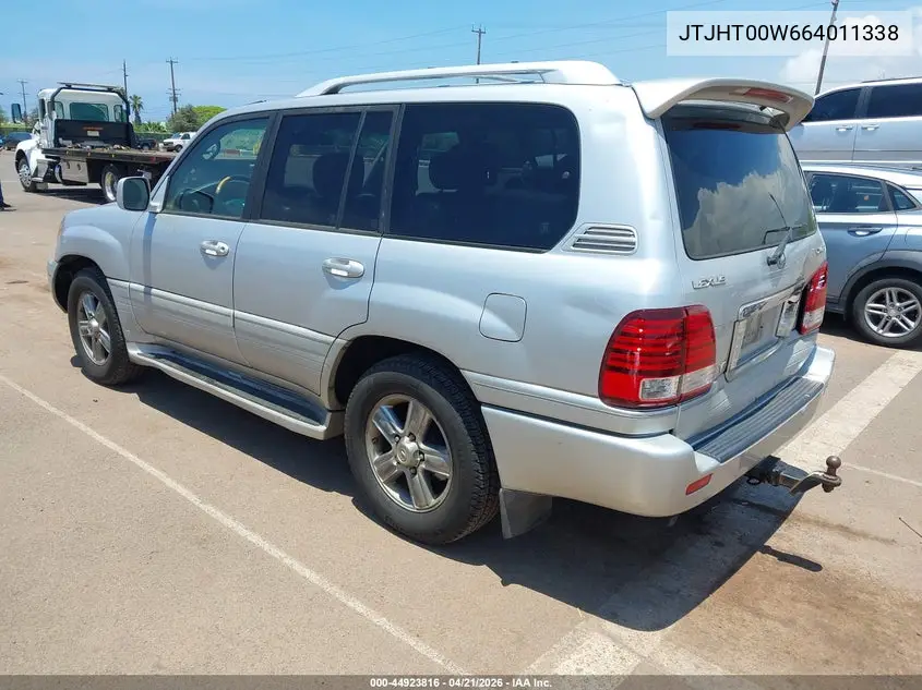 2006 Lexus Lx 470 VIN: JTJHT00W664011338 Lot: 44923816
