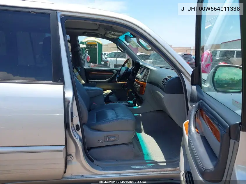 2006 Lexus Lx 470 VIN: JTJHT00W664011338 Lot: 44923816