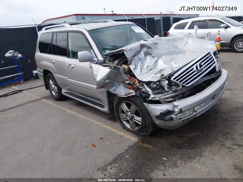 2007 Lexus Lx 470 VIN: JTJHT00W174027349 Lot: 45072435