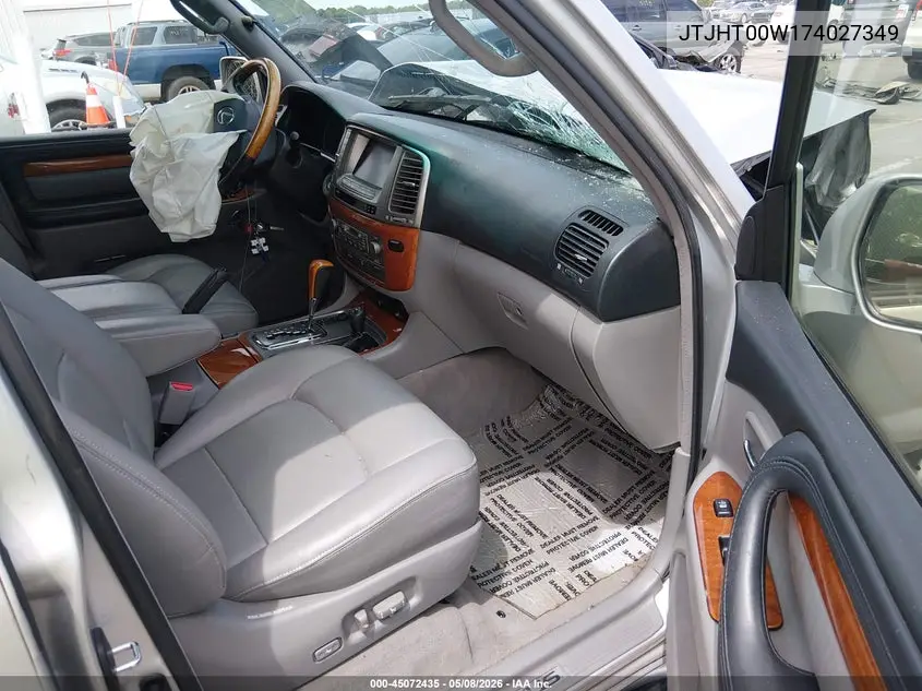 2007 Lexus Lx 470 VIN: JTJHT00W174027349 Lot: 45072435