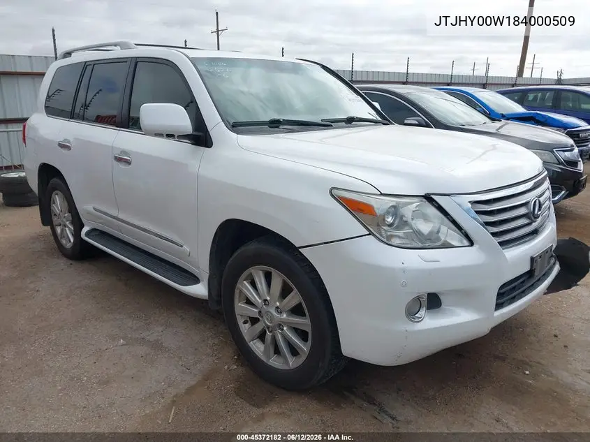 2008 Lexus Lx 570 VIN: JTJHY00W184000509 Lot: 45372182