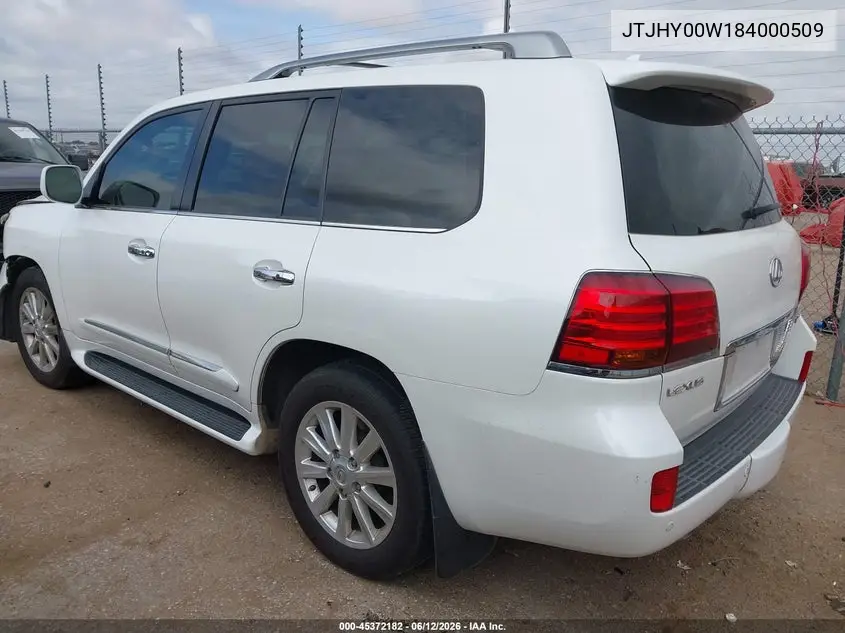 2008 Lexus Lx 570 VIN: JTJHY00W184000509 Lot: 45372182