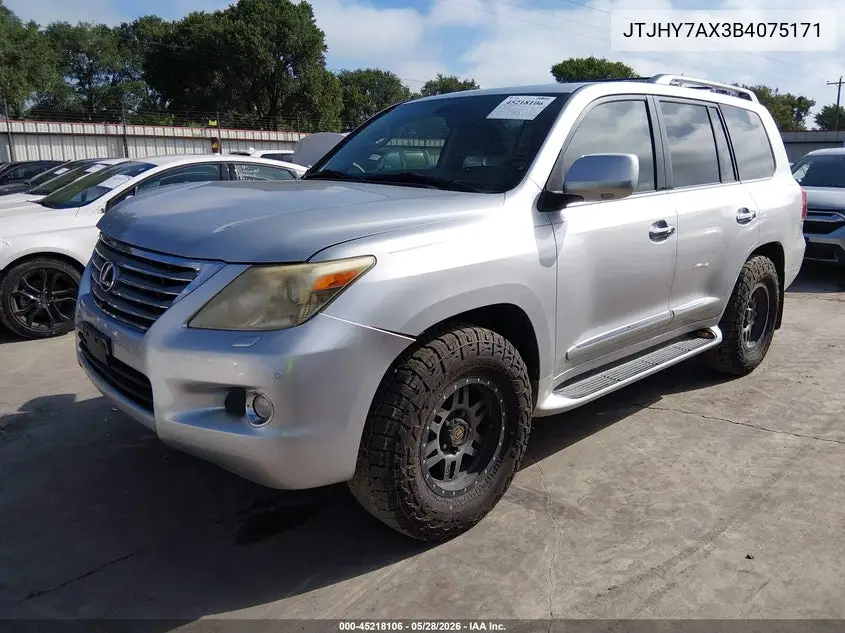 2011 Lexus Lx 570 VIN: JTJHY7AX3B4075171 Lot: 45218106