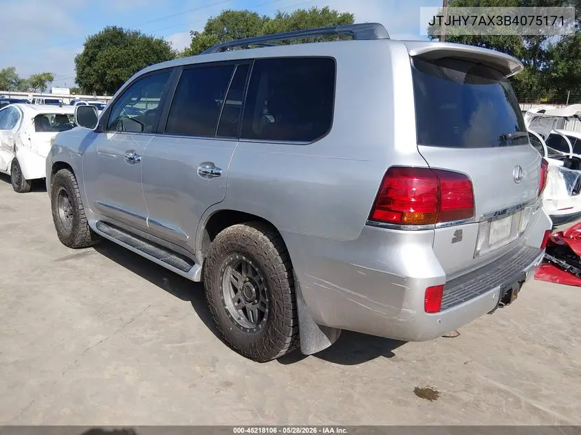 2011 Lexus Lx 570 VIN: JTJHY7AX3B4075171 Lot: 45218106