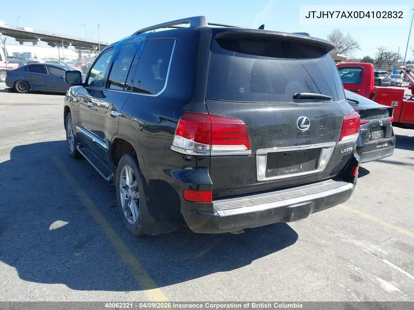 2013 Lexus Lx 570 570 VIN: JTJHY7AX0D4102832 Lot: 40062321