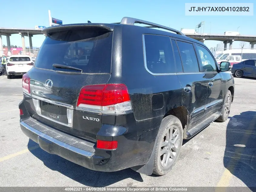 2013 Lexus Lx 570 570 VIN: JTJHY7AX0D4102832 Lot: 40062321