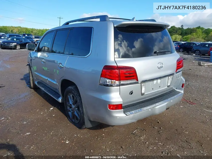 2015 Lexus Lx 570 VIN: JTJHY7AX7F4180236 Lot: 44988673
