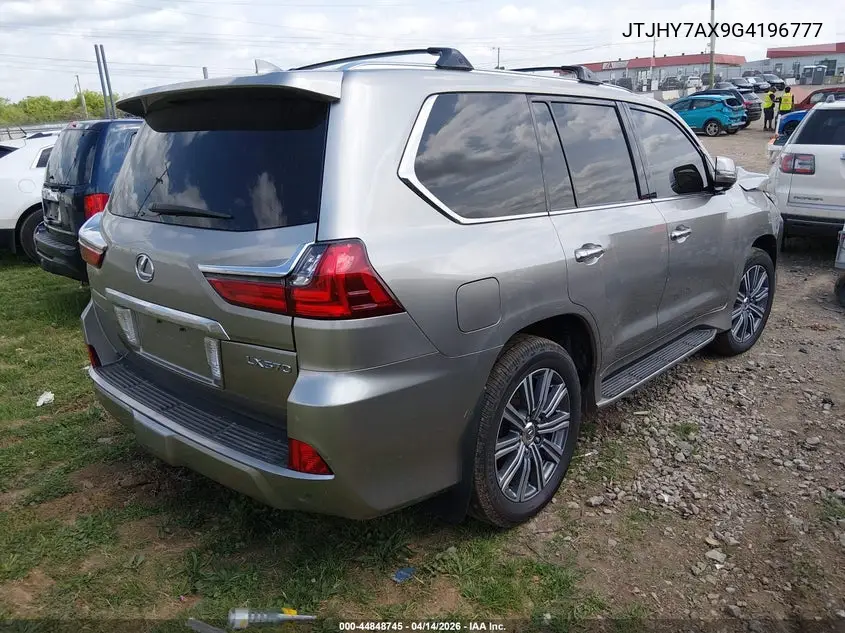 2016 Lexus Lx 570 VIN: JTJHY7AX9G4196777 Lot: 44848745