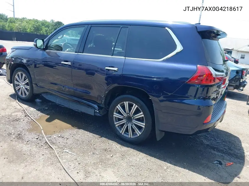 2016 Lexus Lx 570 VIN: JTJHY7AX0G4218617 Lot: 45454367