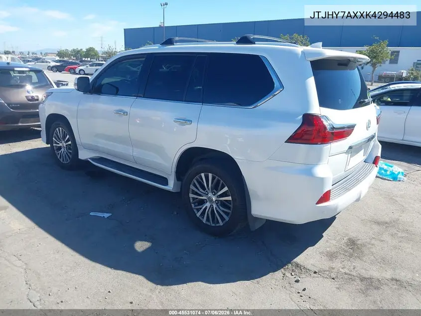 2019 Lexus Lx 570 Two-Row VIN: JTJHY7AXXK4294483 Lot: 45531074
