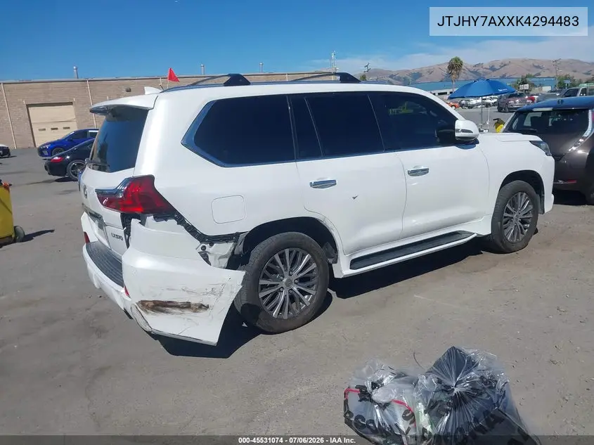 2019 Lexus Lx 570 Two-Row VIN: JTJHY7AXXK4294483 Lot: 45531074