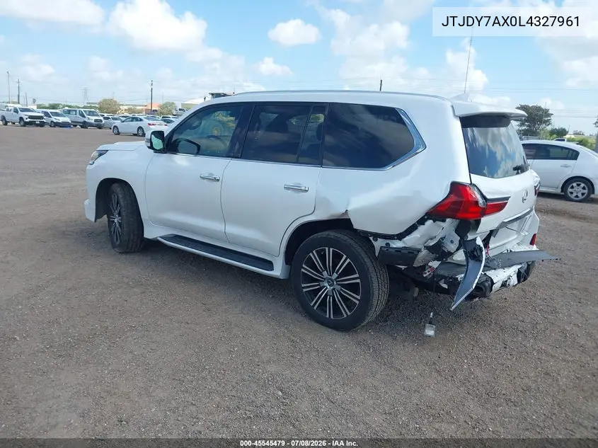 2020 Lexus Lx 570 Three-Row VIN: JTJDY7AX0L4327961 Lot: 45545479