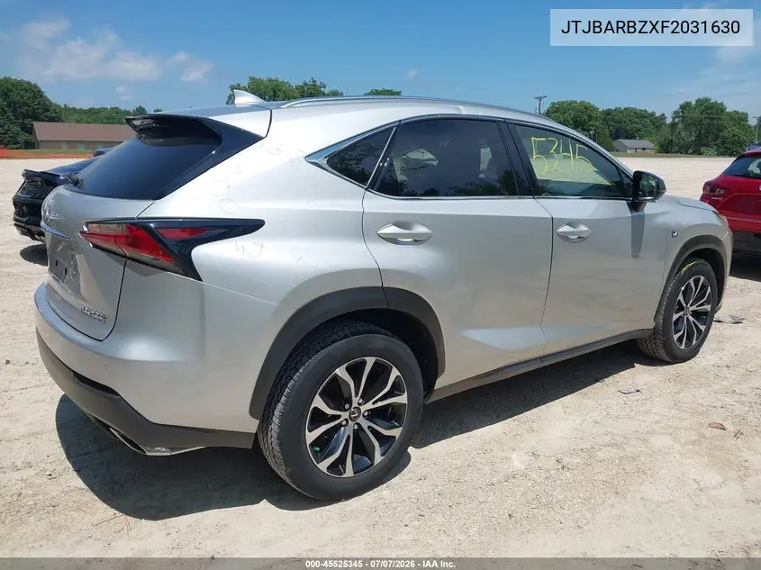 2015 Lexus Nx 200T F Sport VIN: JTJBARBZXF2031630 Lot: 45525345