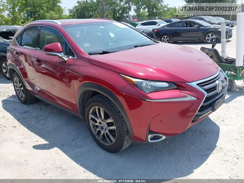 2015 Lexus Nx 200T VIN: JTJBARBZ8F2002207 Lot: 45589320