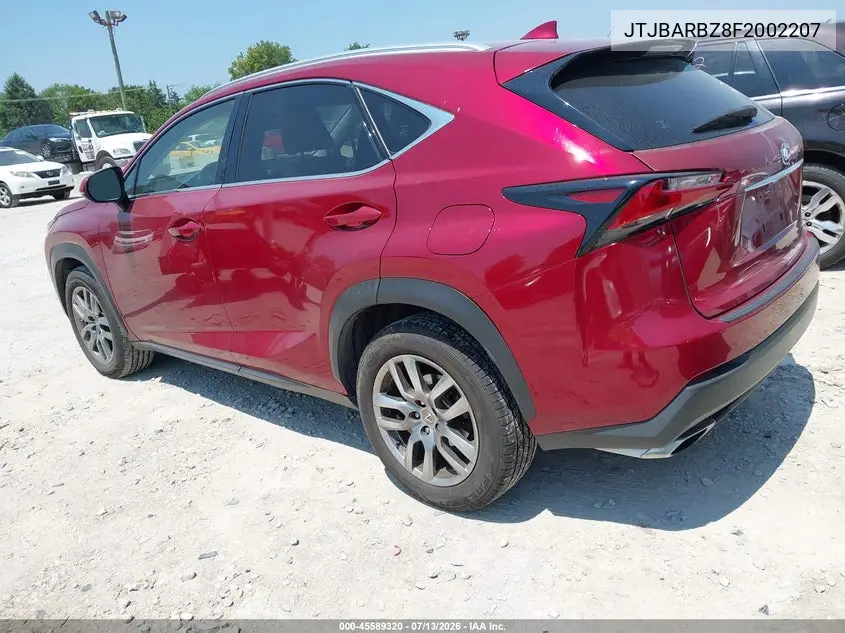 2015 Lexus Nx 200T VIN: JTJBARBZ8F2002207 Lot: 45589320