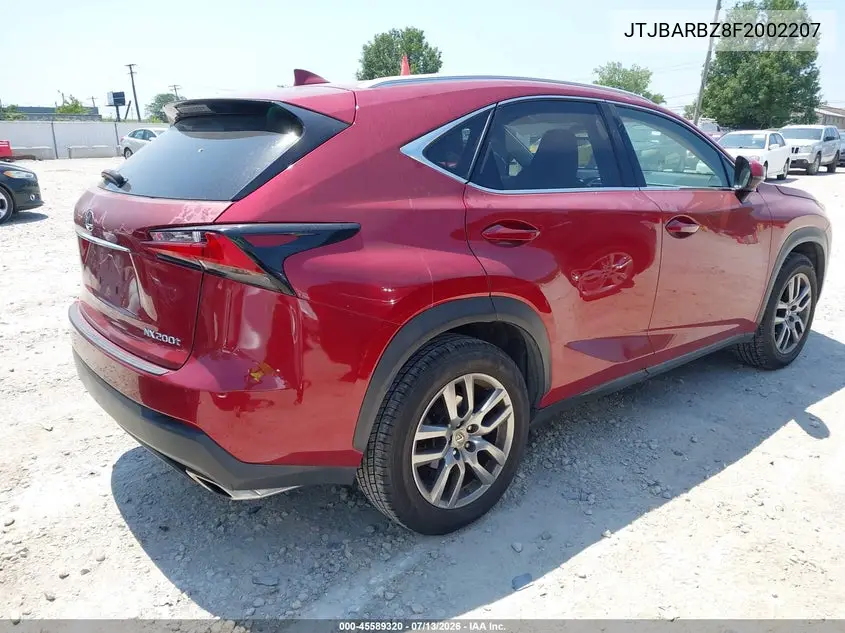2015 Lexus Nx 200T VIN: JTJBARBZ8F2002207 Lot: 45589320