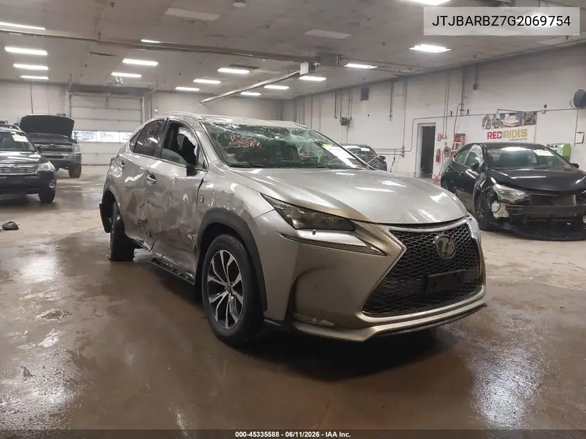 2016 Lexus Nx 200T VIN: JTJBARBZ7G2069754 Lot: 45335588