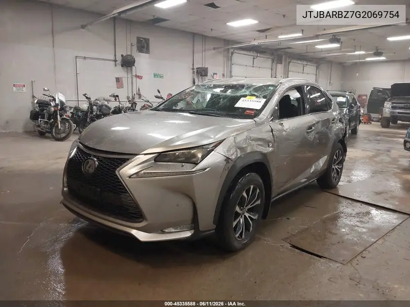 2016 Lexus Nx 200T VIN: JTJBARBZ7G2069754 Lot: 45335588