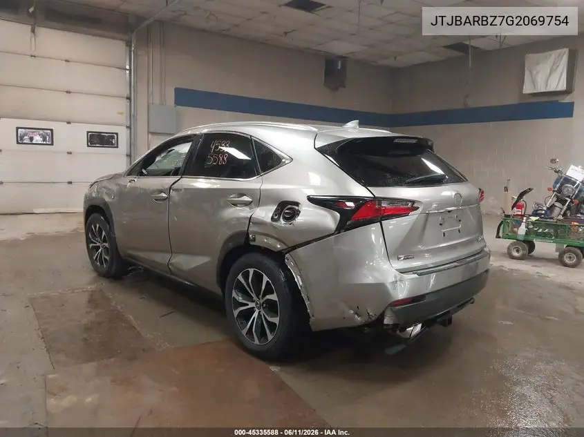 2016 Lexus Nx 200T VIN: JTJBARBZ7G2069754 Lot: 45335588