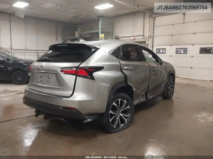 2016 Lexus Nx 200T VIN: JTJBARBZ7G2069754 Lot: 45335588