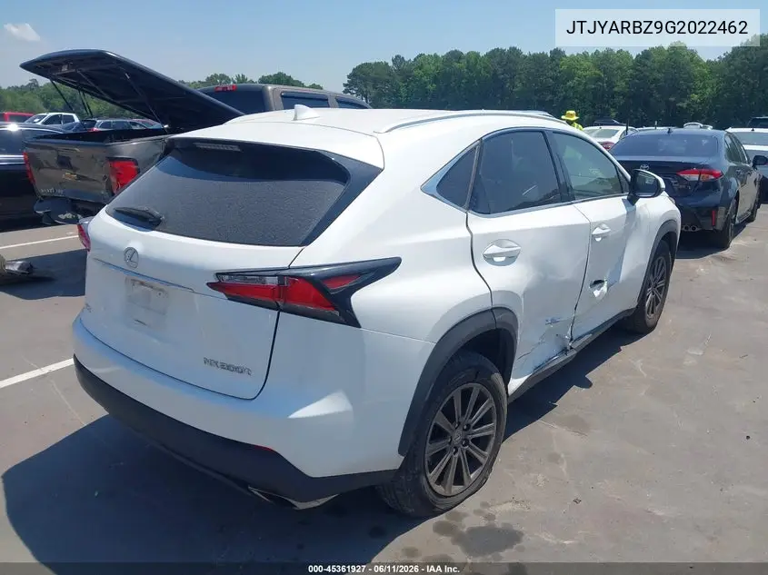 2016 Lexus Nx 200T VIN: JTJYARBZ9G2022462 Lot: 45361927