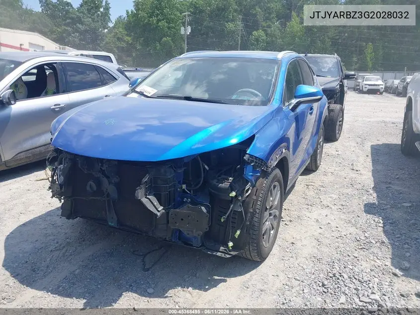 2016 Lexus Nx 200T VIN: JTJYARBZ3G2028032 Lot: 45368495