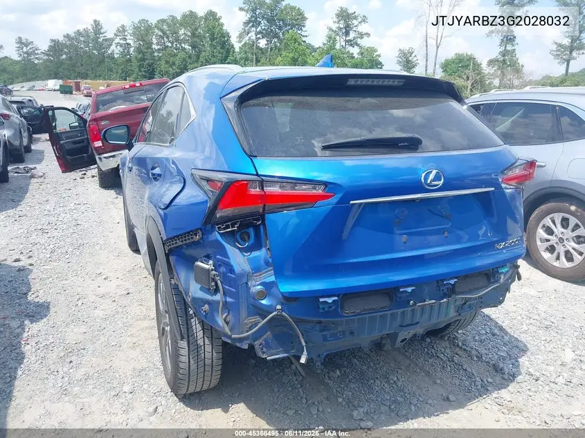 2016 Lexus Nx 200T VIN: JTJYARBZ3G2028032 Lot: 45368495