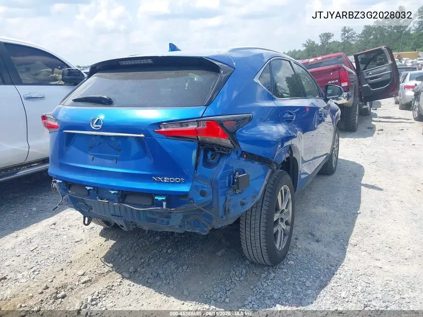 2016 Lexus Nx 200T VIN: JTJYARBZ3G2028032 Lot: 45368495