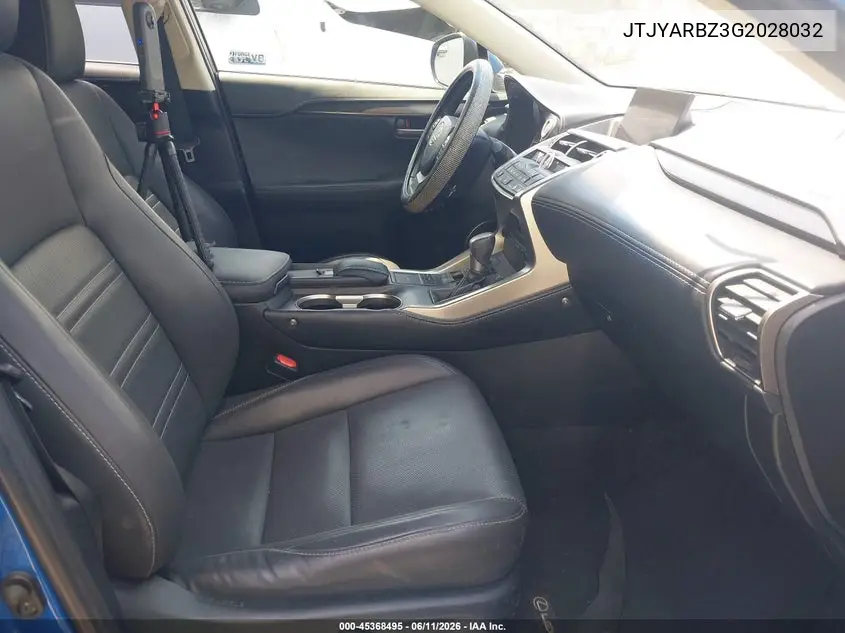 2016 Lexus Nx 200T VIN: JTJYARBZ3G2028032 Lot: 45368495