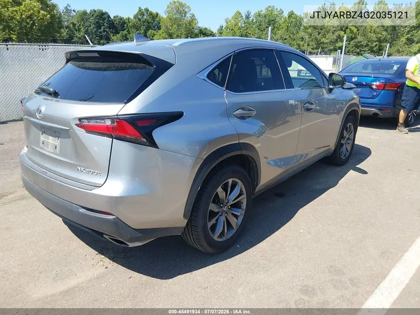 2016 Lexus Nx 200T F Sport VIN: JTJYARBZ4G2035121 Lot: 45491934