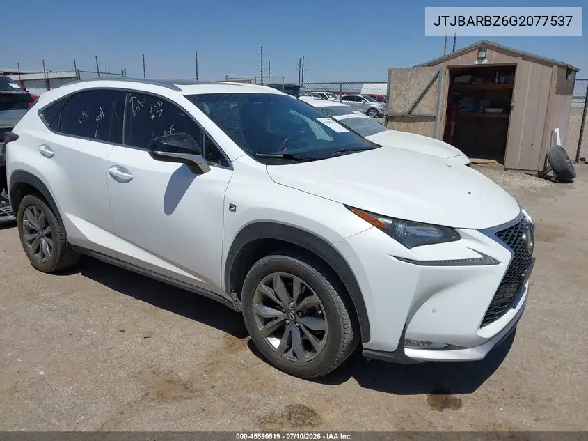 2016 Lexus Nx 200T F Sport VIN: JTJBARBZ6G2077537 Lot: 45590519