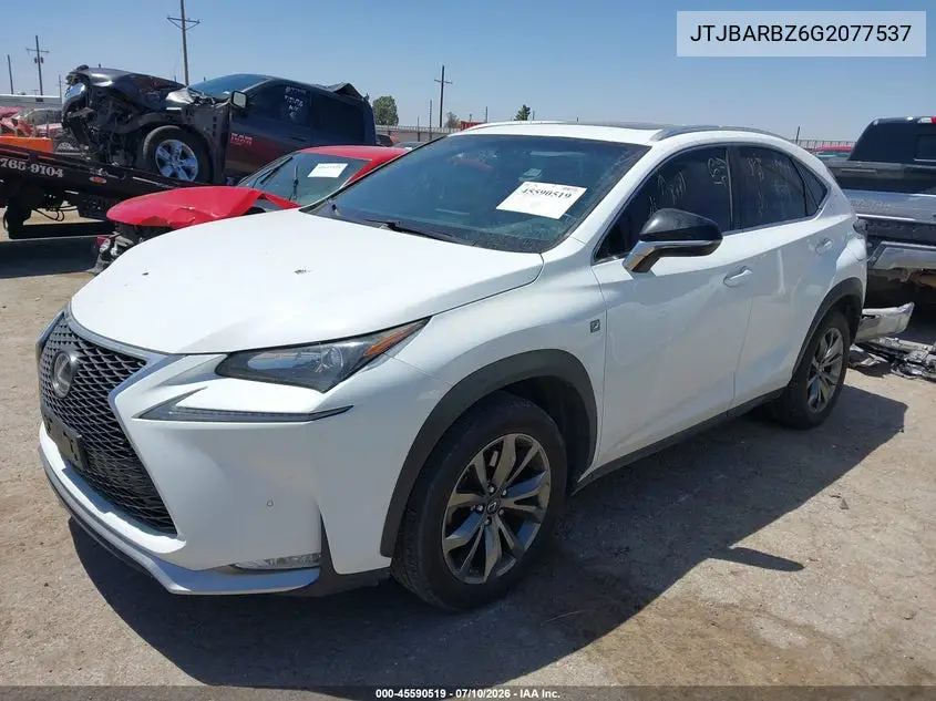 2016 Lexus Nx 200T F Sport VIN: JTJBARBZ6G2077537 Lot: 45590519