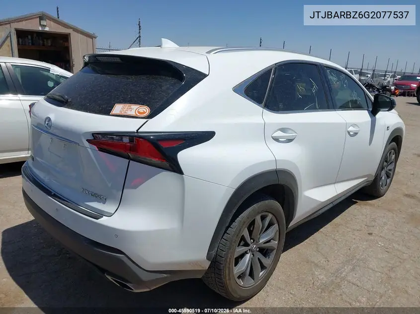 2016 Lexus Nx 200T F Sport VIN: JTJBARBZ6G2077537 Lot: 45590519