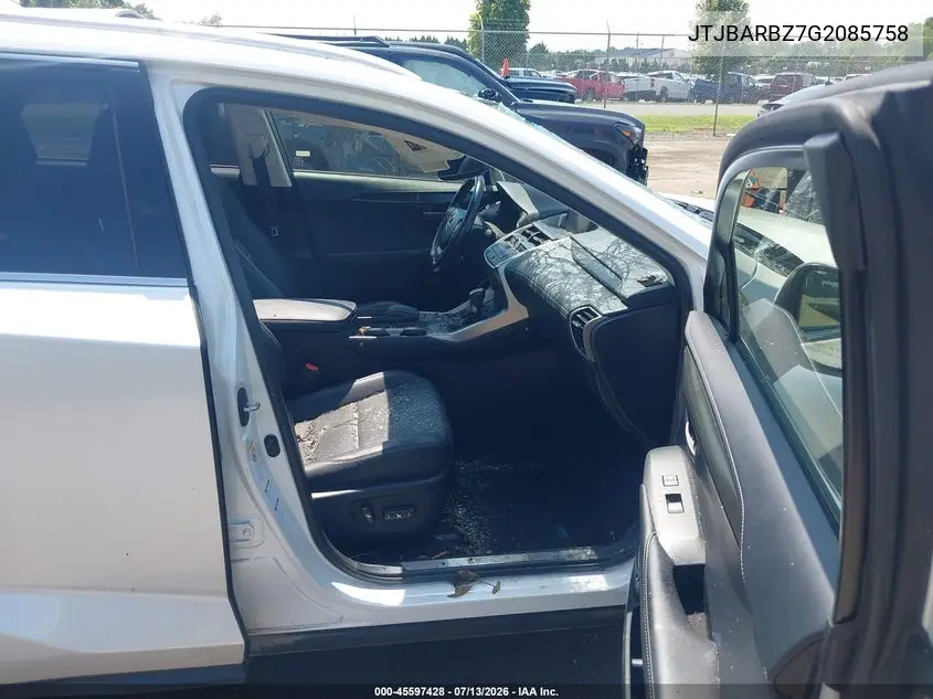 2016 Lexus Nx 200T VIN: JTJBARBZ7G2085758 Lot: 45597428