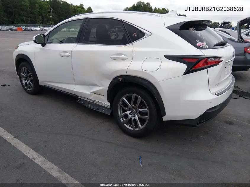 2016 Lexus Nx 300H VIN: JTJBJRBZ1G2038628 Lot: 45610468