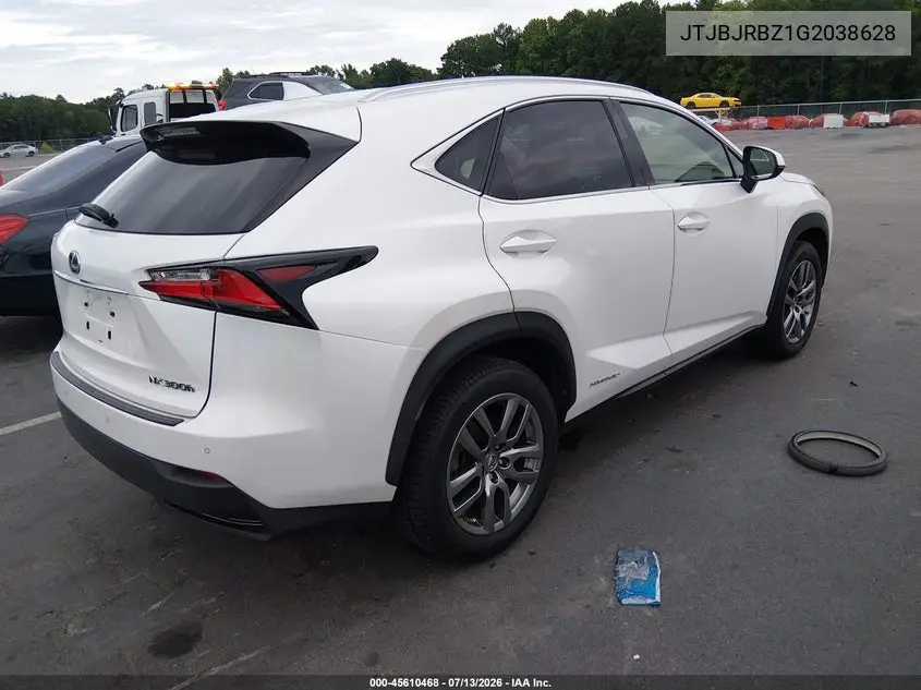 2016 Lexus Nx 300H VIN: JTJBJRBZ1G2038628 Lot: 45610468