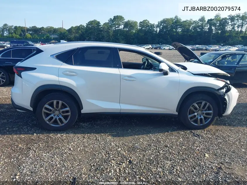 2016 Lexus Nx 200T VIN: JTJBARBZ0G2079574 Lot: 45628903