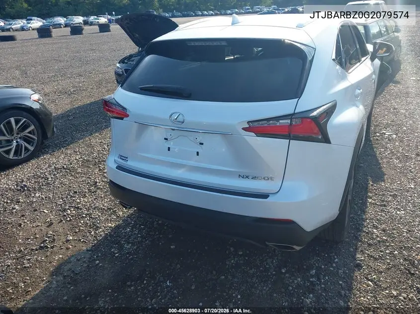 2016 Lexus Nx 200T VIN: JTJBARBZ0G2079574 Lot: 45628903
