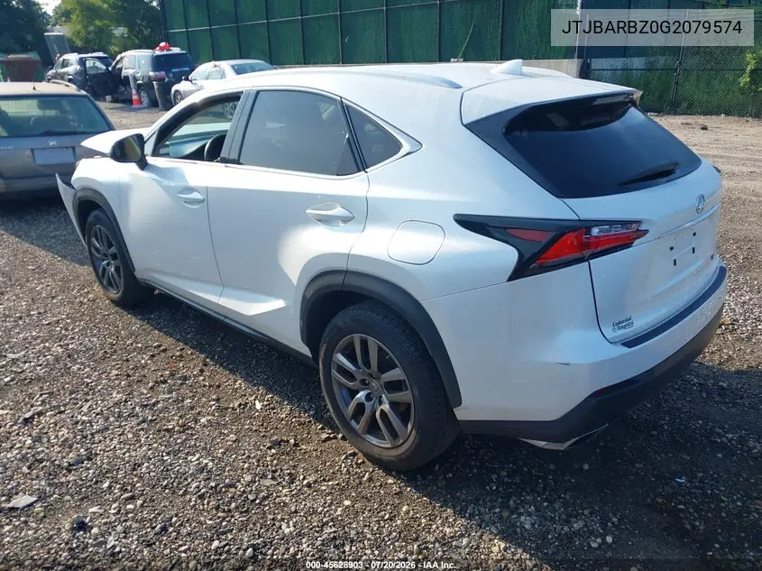 2016 Lexus Nx 200T VIN: JTJBARBZ0G2079574 Lot: 45628903