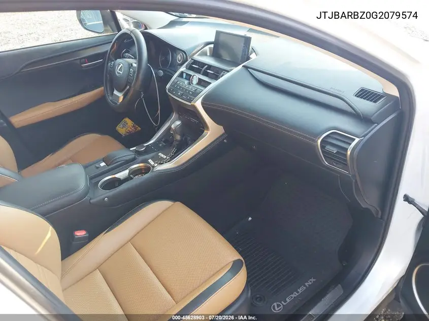 2016 Lexus Nx 200T VIN: JTJBARBZ0G2079574 Lot: 45628903