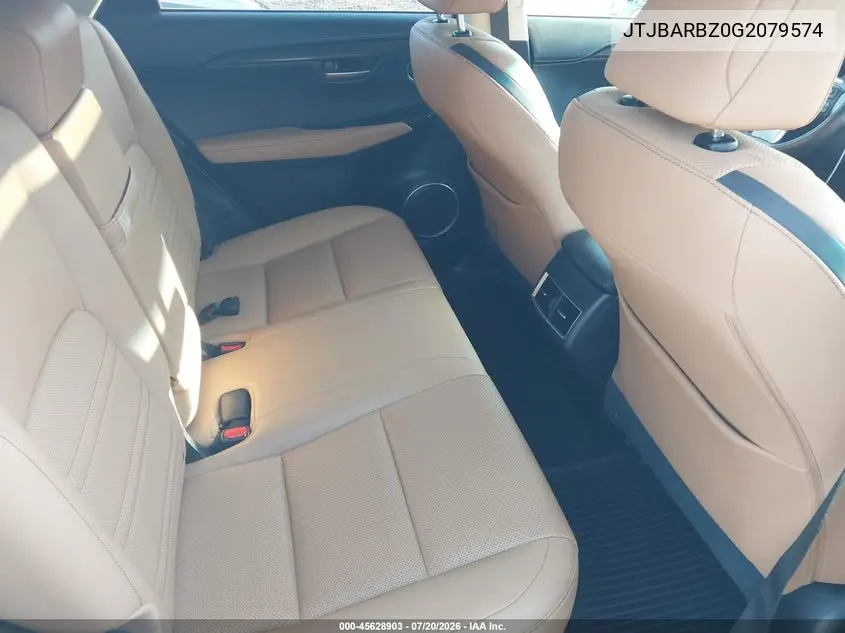 2016 Lexus Nx 200T VIN: JTJBARBZ0G2079574 Lot: 45628903