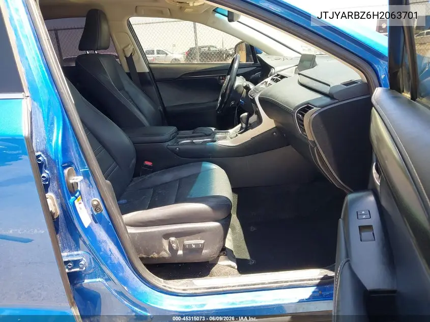 2017 Lexus Nx 200T VIN: JTJYARBZ6H2063701 Lot: 45315073