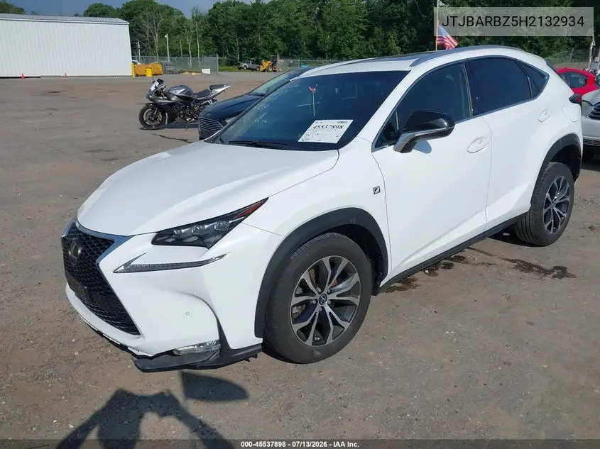 2017 Lexus Nx 200T F Sport VIN: JTJBARBZ5H2132934 Lot: 45537898