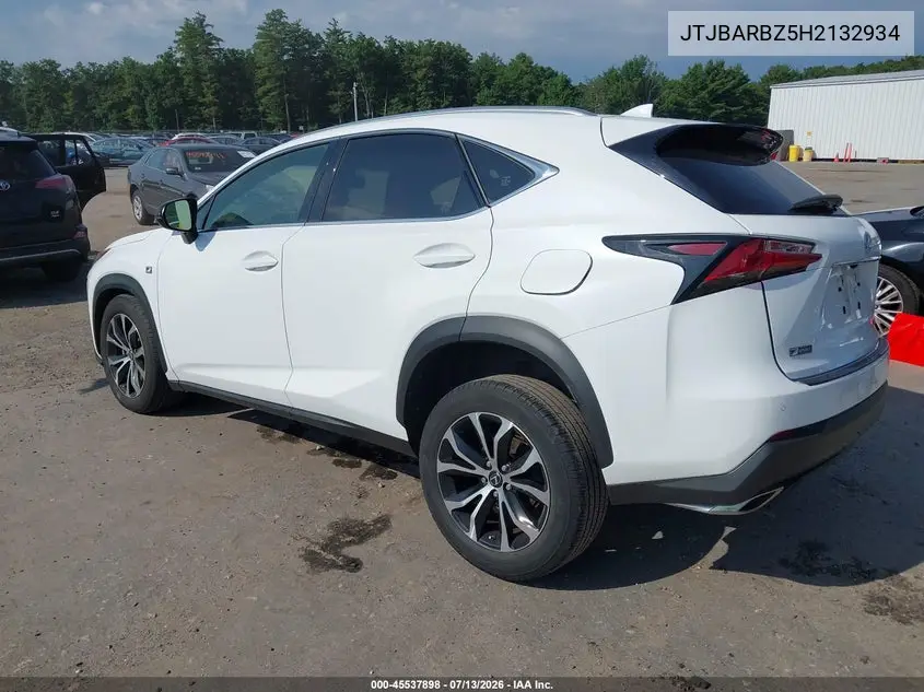 2017 Lexus Nx 200T F Sport VIN: JTJBARBZ5H2132934 Lot: 45537898