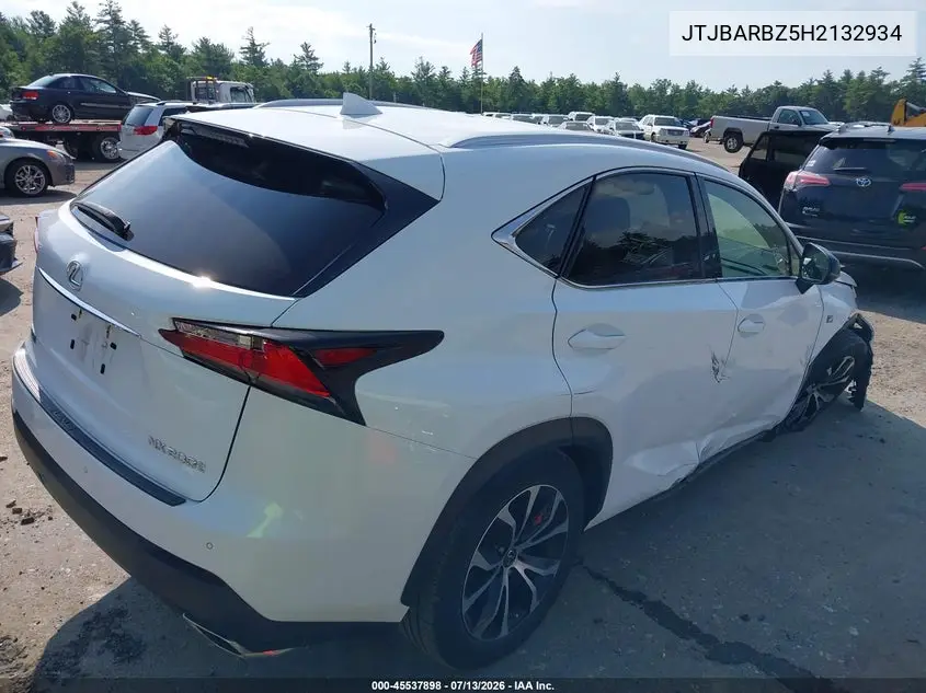 2017 Lexus Nx 200T F Sport VIN: JTJBARBZ5H2132934 Lot: 45537898