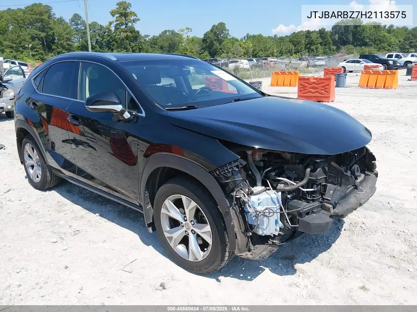 2017 Lexus Nx 200T VIN: JTJBARBZ7H2113575 Lot: 45550434