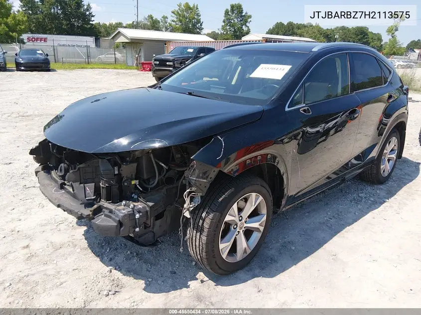 2017 Lexus Nx 200T VIN: JTJBARBZ7H2113575 Lot: 45550434